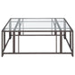 Adri - Square Glass Top Coffee Table With Casters