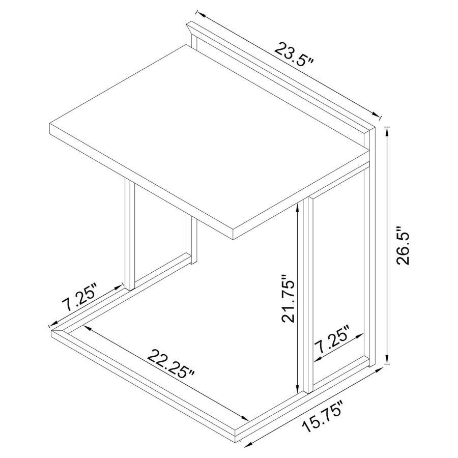 Dani - Rectangular C-Shaped Sofa Side Table