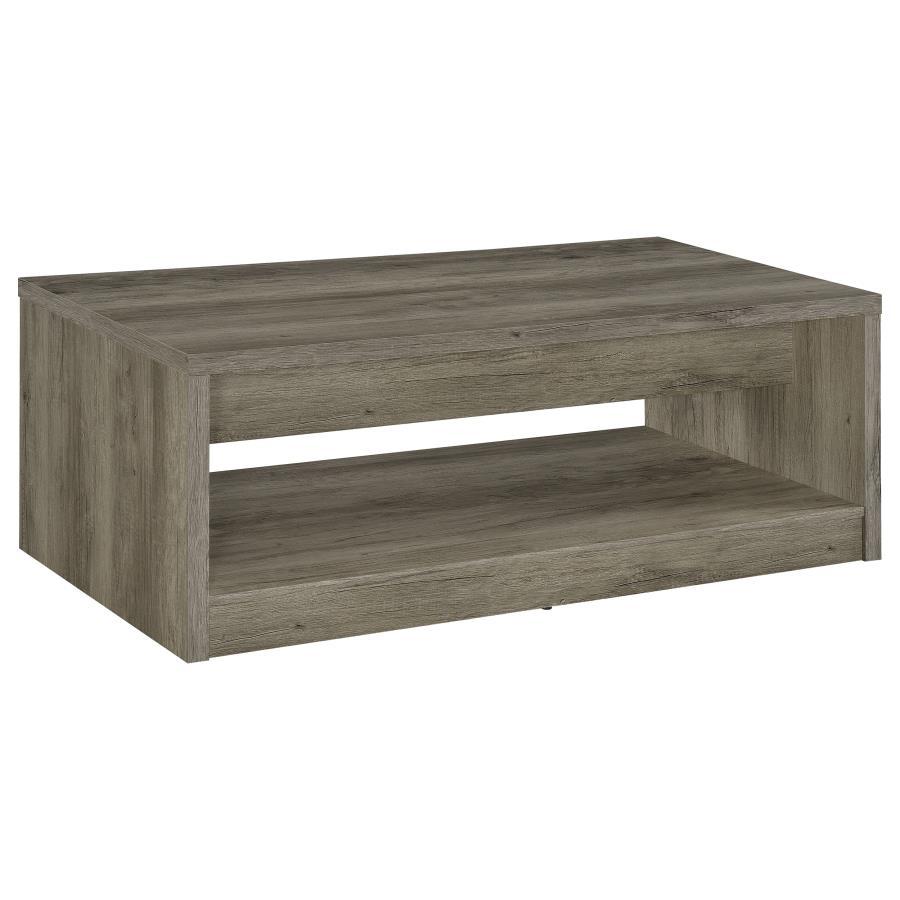 Felix - 2-Drawer Rectangular Engineered Wood Coffee Table - Gray Driftwood