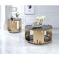 Tanquin - Coffee Table - Gold & Black Glass