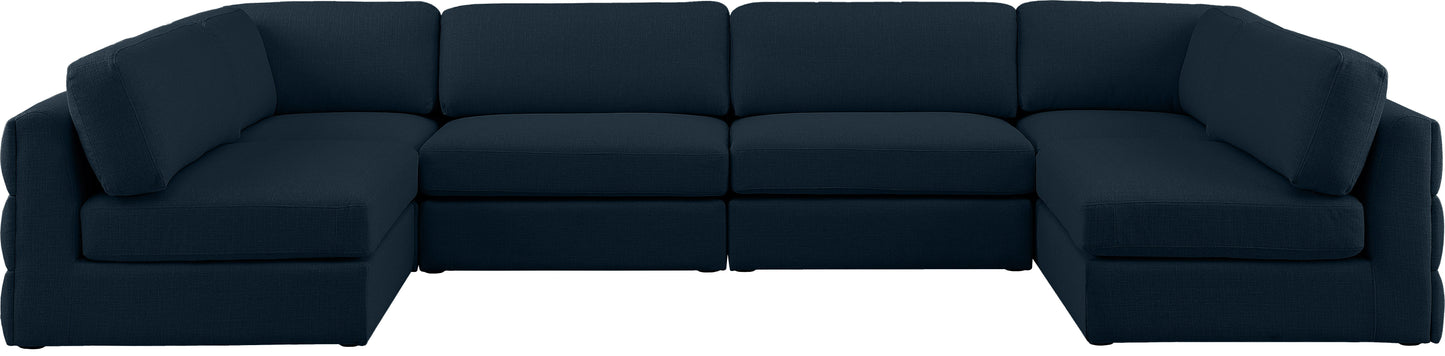 Beckham - Modular Sectional 6 Piece - Navy - Fabric