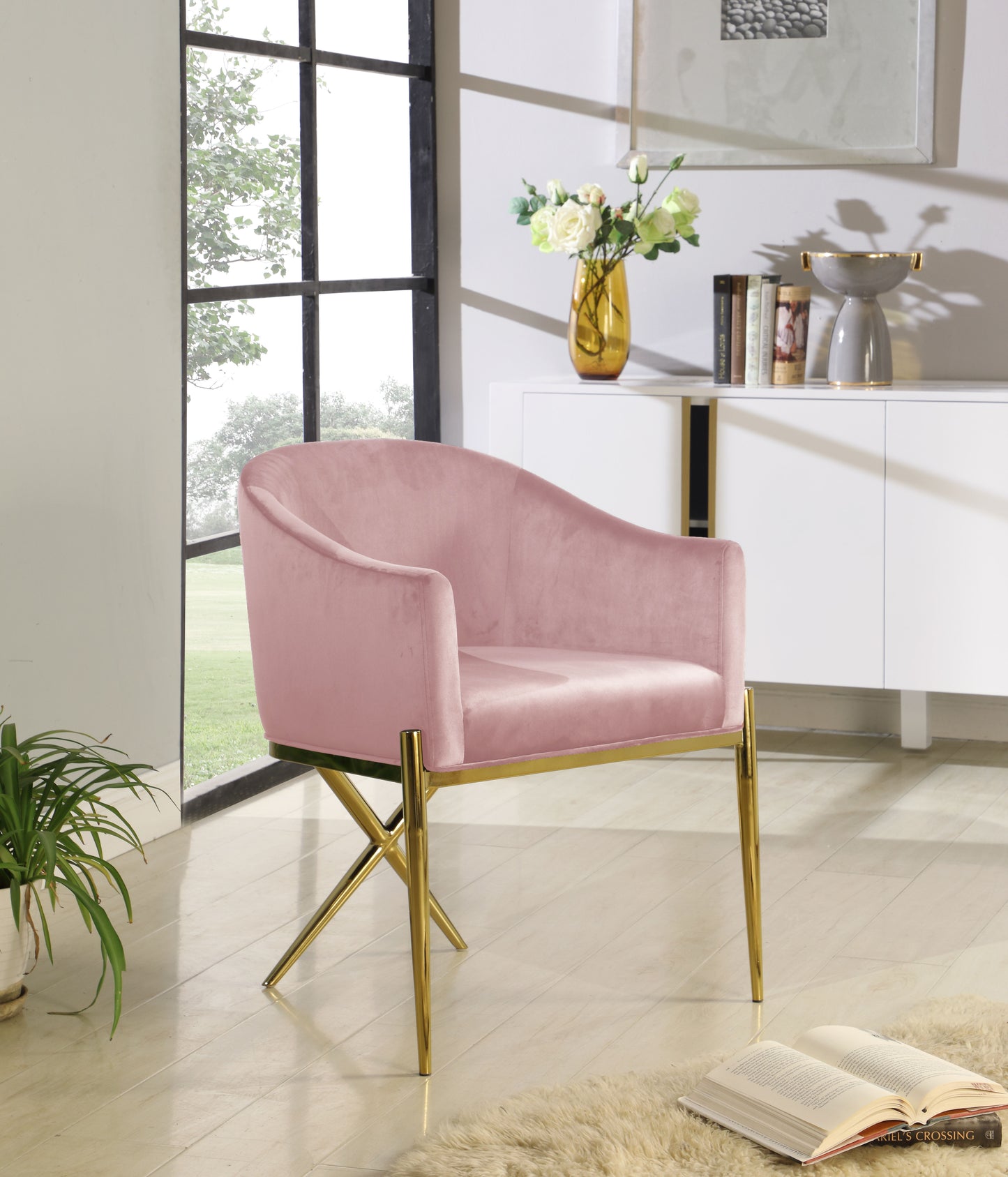 Xavier - Dining Chair with Gold Legs