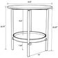 Delfin - Round Glass Top Side End Table - Black And Brown