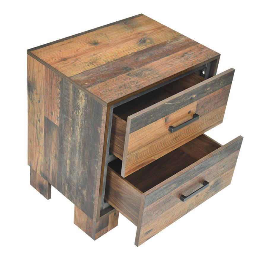 Sidney - 2-Drawer Nightstand - Rustic Pine