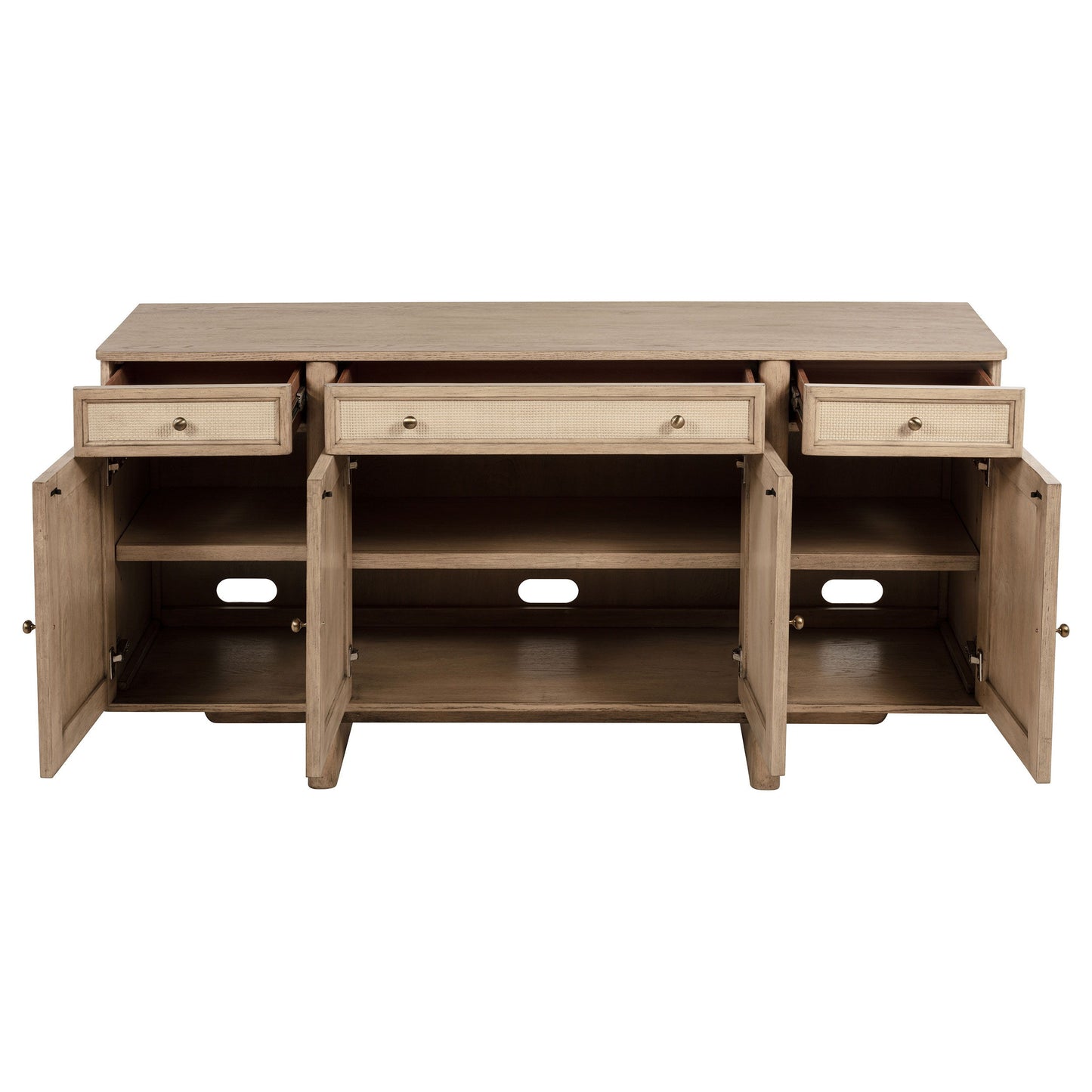 Kailani - 4-Door Cane Sideboard Buffet Cabinet - Beige Oak