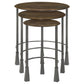 Deja - 3 Piece Round Nesting Table - Natural And Gunmetal