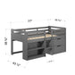 Fabiana - Twin Loft Bed - Gray Finish