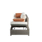 Salena - Patio Sofa & Ottoman - Beige Fabric & Gray Wicker - 26"