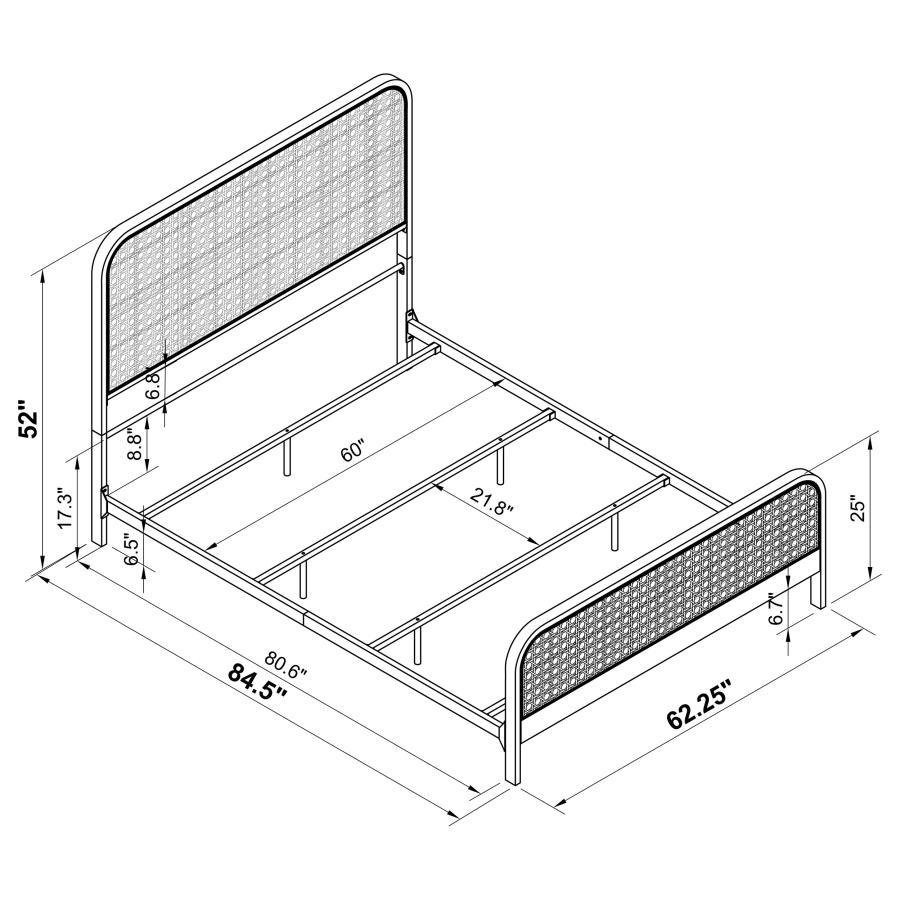 Lanewood - Open Cane Rattan Metal Bed