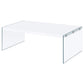 Opal - Rectangular Coffee Table With Clear Glass Legs - White High Gloss