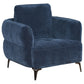 Lively - Chenille Upholstered Modern Track Arm Chair - Blue