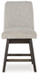 Burkhaus - Beige / Dark Brown - Upholstered Swivel Barstool (Set of 2)