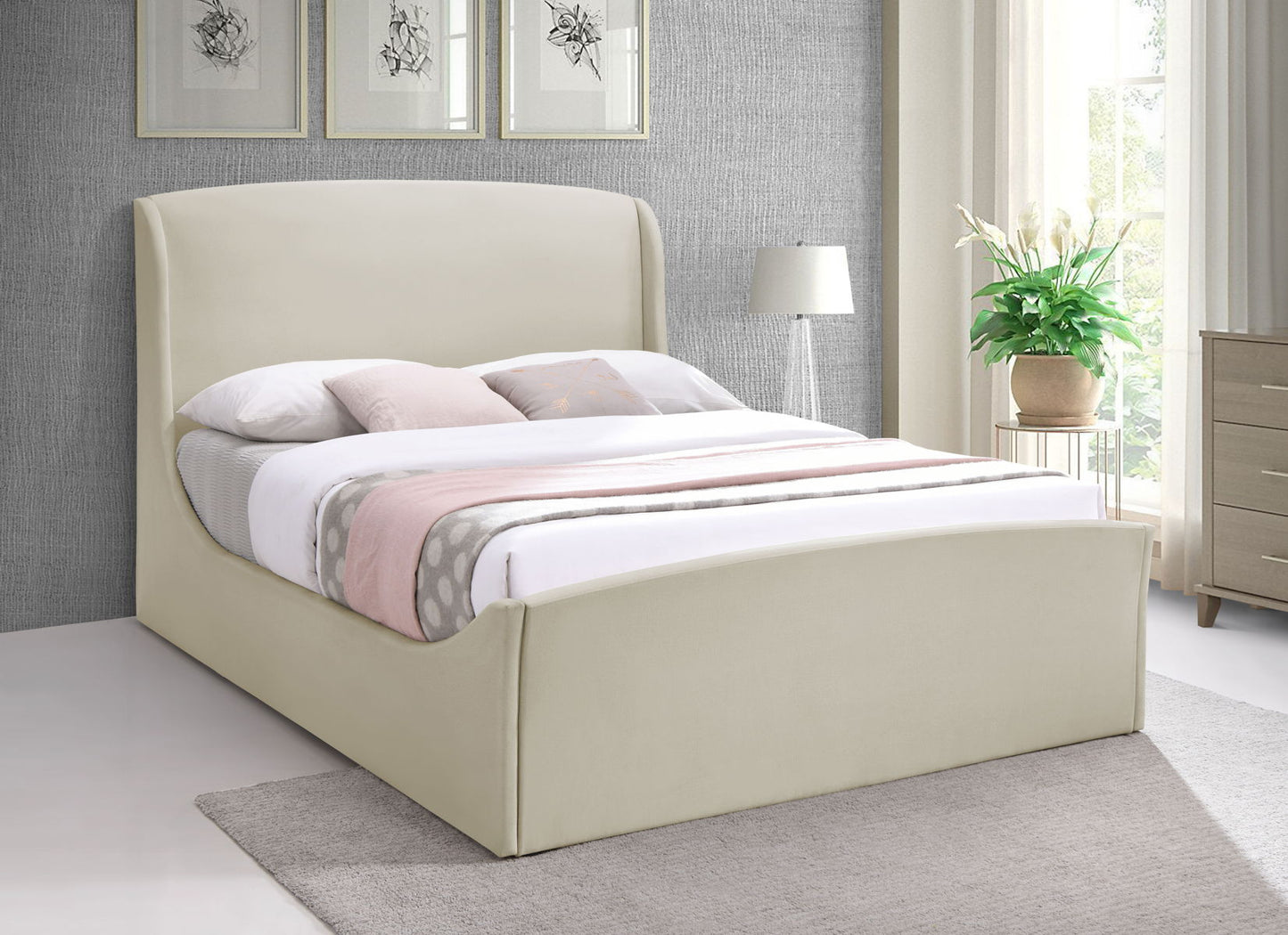 Tess - Queen Bed - Cream