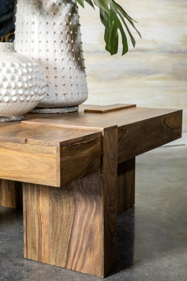 Samira - Wooden Square Coffee Table - Natural Sheesham