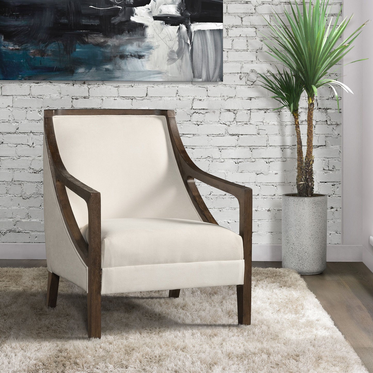 Hopkins - Chair With Brown Arm Columbia Natural