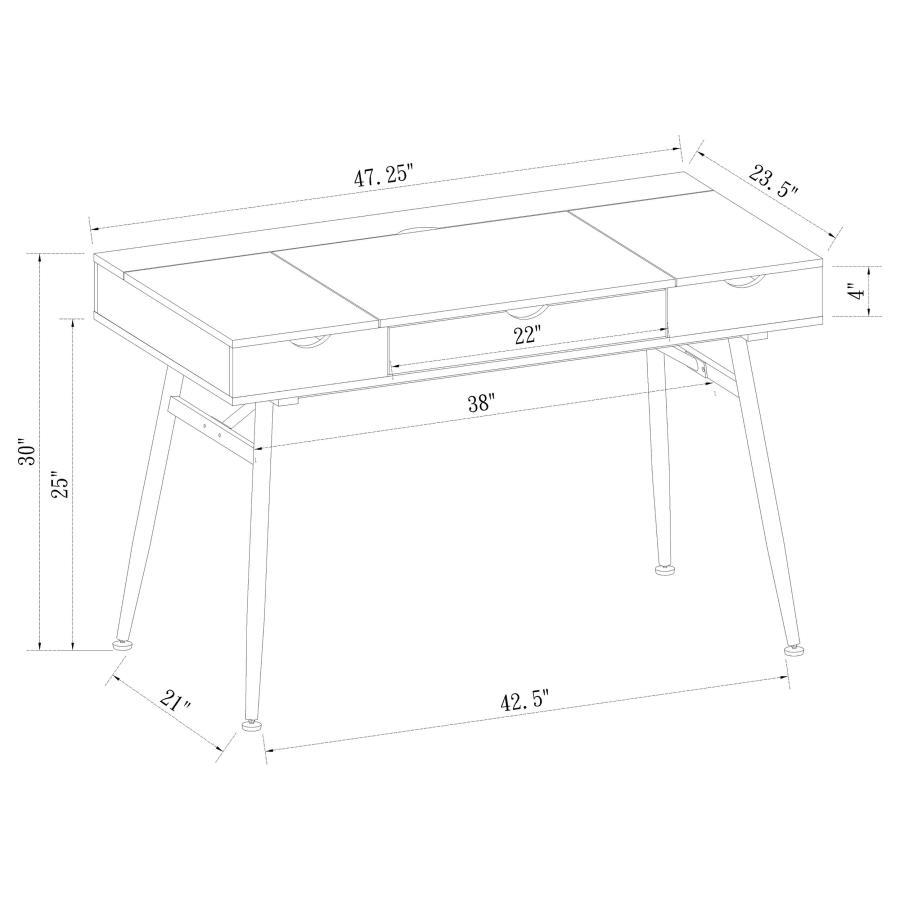 Rafael - 1-Drawer Desk With Storage - Rustic Driftwood