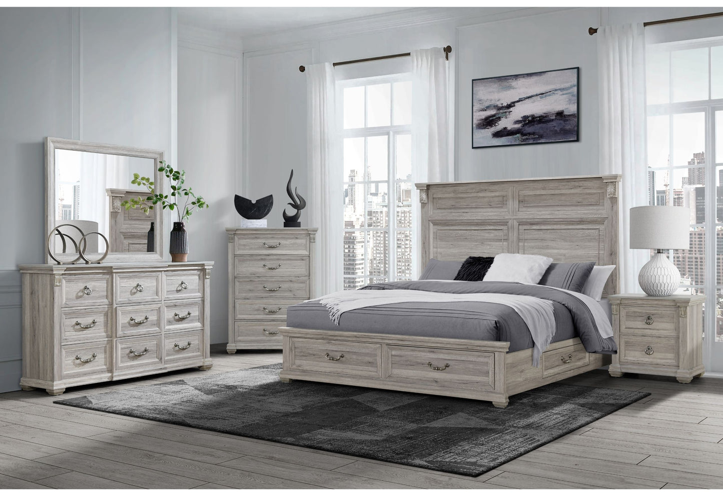 Tatum - 5 Piece Full Bedroom Set With Storage - Natural