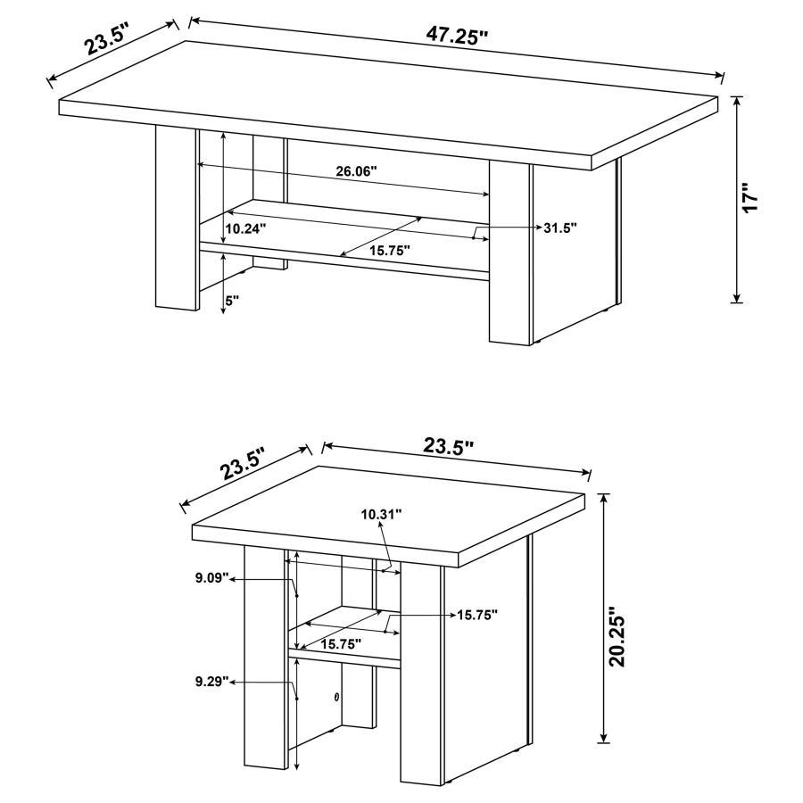 Rodez - 3 Piece Occasional Table Set - Black Oak