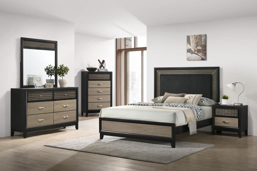 Valencia - 6-Drawer Dresser With Mirror - Black