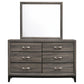 Watson - 6-Drawer Dresser With Mirror - Gray Oak