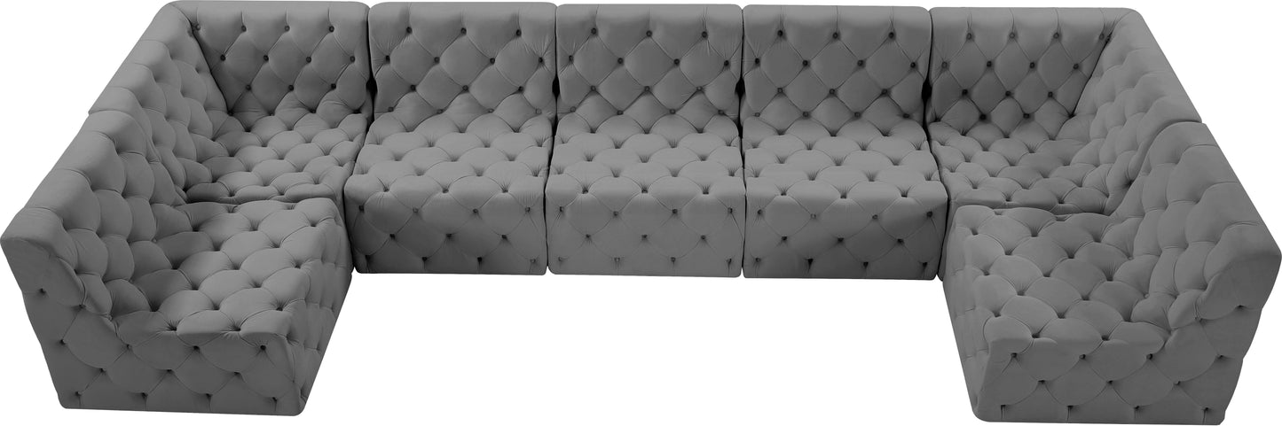 Tuft - Modular Sectional 7 Piece - Gray - Fabric