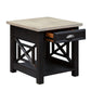 Heatherbrook - Drawer End Table - Black