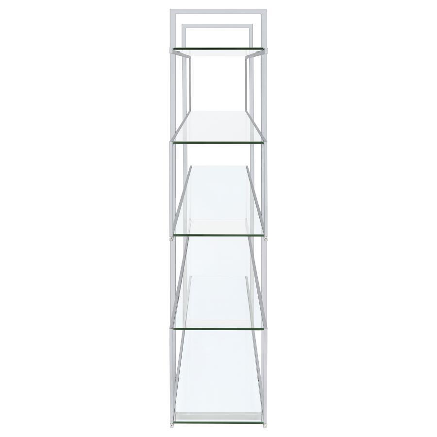 Elmer - 5-Shelf Bookcase - Chrome And Clear