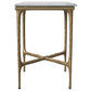 Baldwin - Rectangular Marble Top Side Table - White And Gold