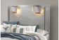 Tiffany - King Bed With Lamps - Silver