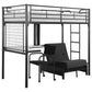 Jenner - Metal Twin Futon Workstation Loft Bed - Black