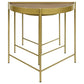 Tristen - 3 Piece Demilune Nesting Table With Recessed Top - Brown And Gold