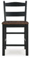 Valebeck - Black / Brown - Barstool (Set of 2)