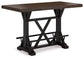 Valebeck - Rect Dining Room Counter Table With Wine Rack