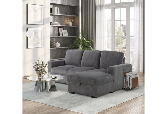 U2660 - L Sectional Without Pullout - Gray