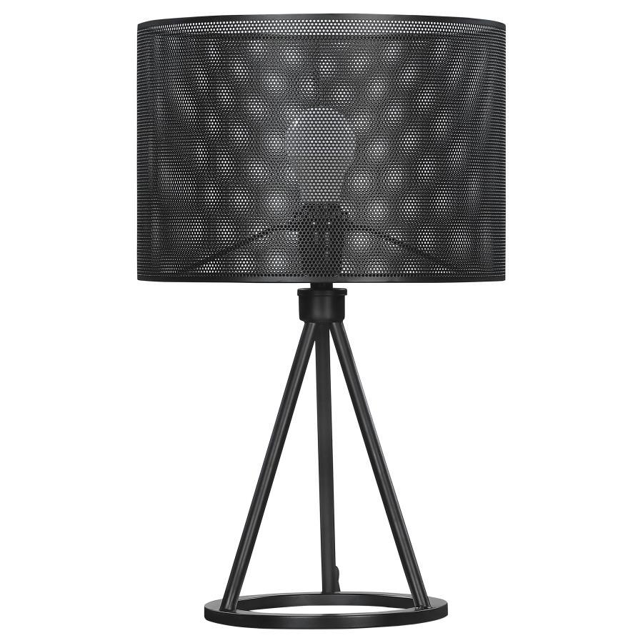 Chapin - Metal Mesh Drum Shade Table Lamp - Black