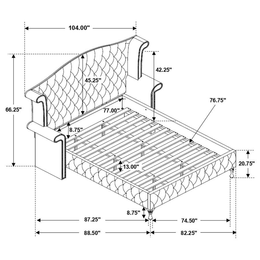 Deanna - Upholstered Wingback Bed