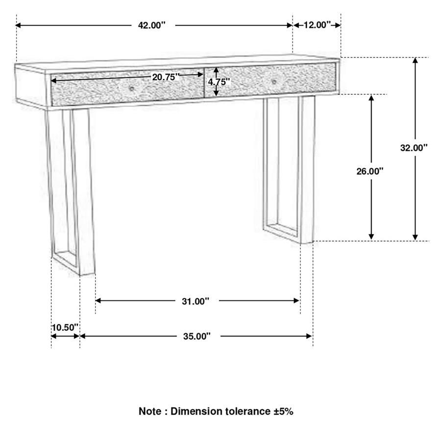 Draco - Console Table With Hand Carved Drawers - Natural