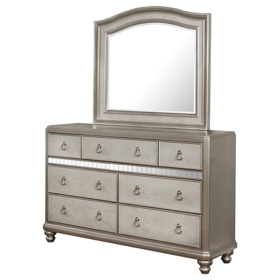 Bling - Game 7-Drawer Dresser With Mirror - Metallic Platinum