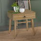 Zabel - 1-Drawer Square Mango Wood Side End Table - Natural