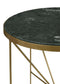 Eliska - Round Accent Table With Marble Top Green And Antique Gold