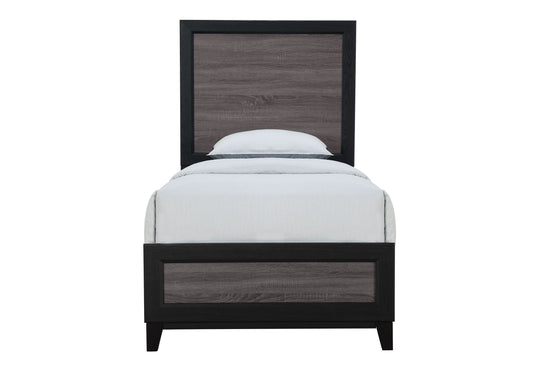 Lisbon - Twin Bed - Gray / Black