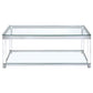 Anne - Coffee Table With Lower Shelf - Chrome And Clear