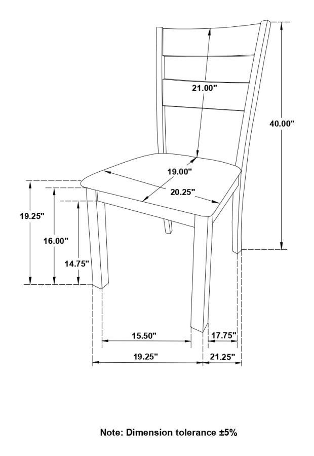 Jakob - Ladder Back Wood Dining Side Chair (Set of 2) - Black