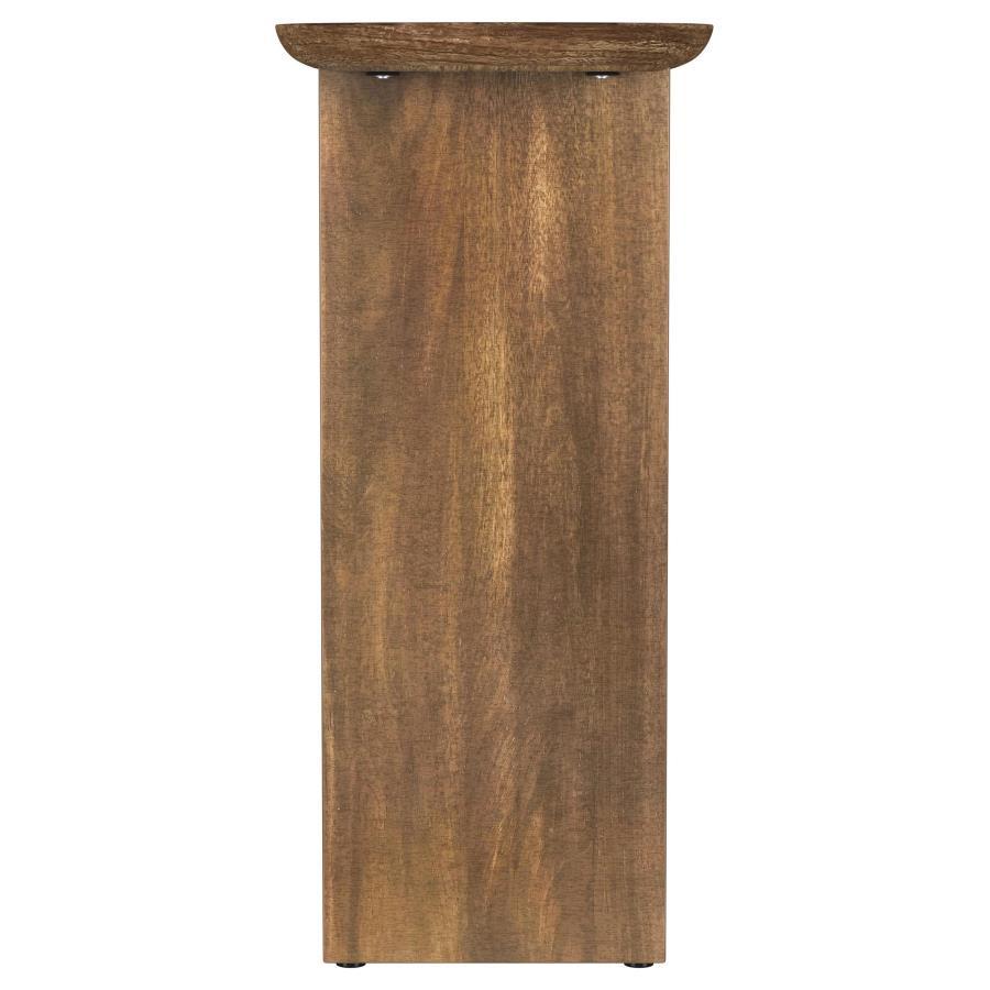 Fletcher - Oval Solid Mango Wood Entryway Console Table - Brown