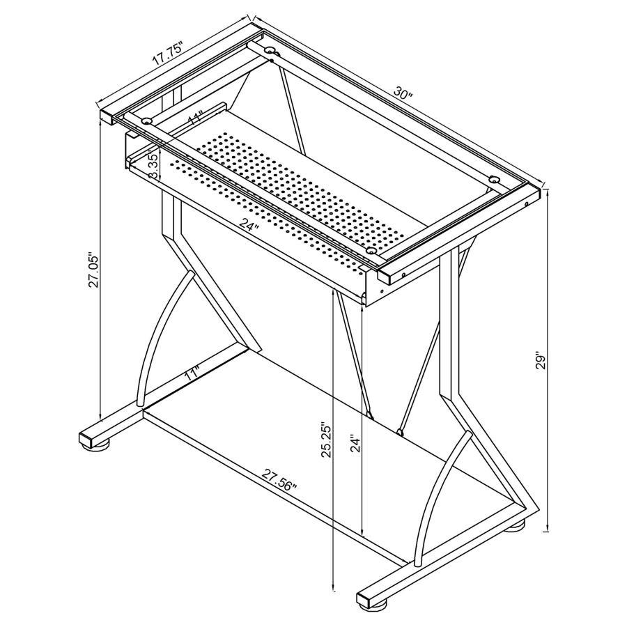 Alastair - Computer Desk With Keyboard Tray - Black