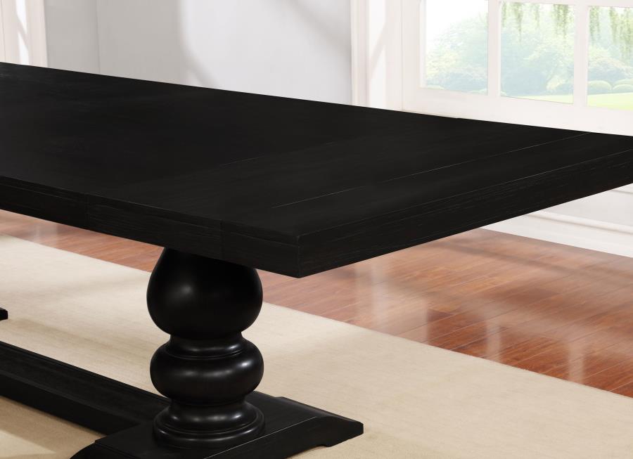 Phelps - Extension Leaf Dining Table Distressed Noir - Distressed Nior