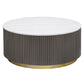 Jason - Round Marble Top Coffee Table - White / Charcoal