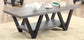 Stevens - V-Shaped Coffee Table - Black And Antique Gray