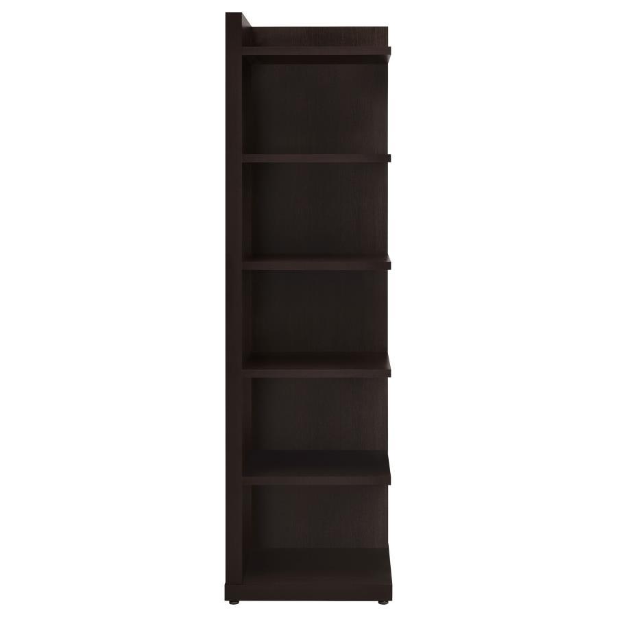 Alder - 6-Tier Corner Bookcase - Cappuccino