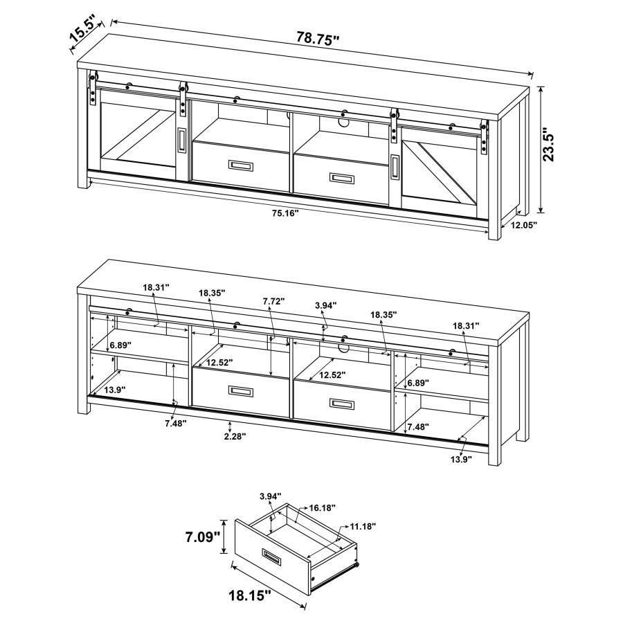 Madra - 2-Door Engineered Wood TV Stand